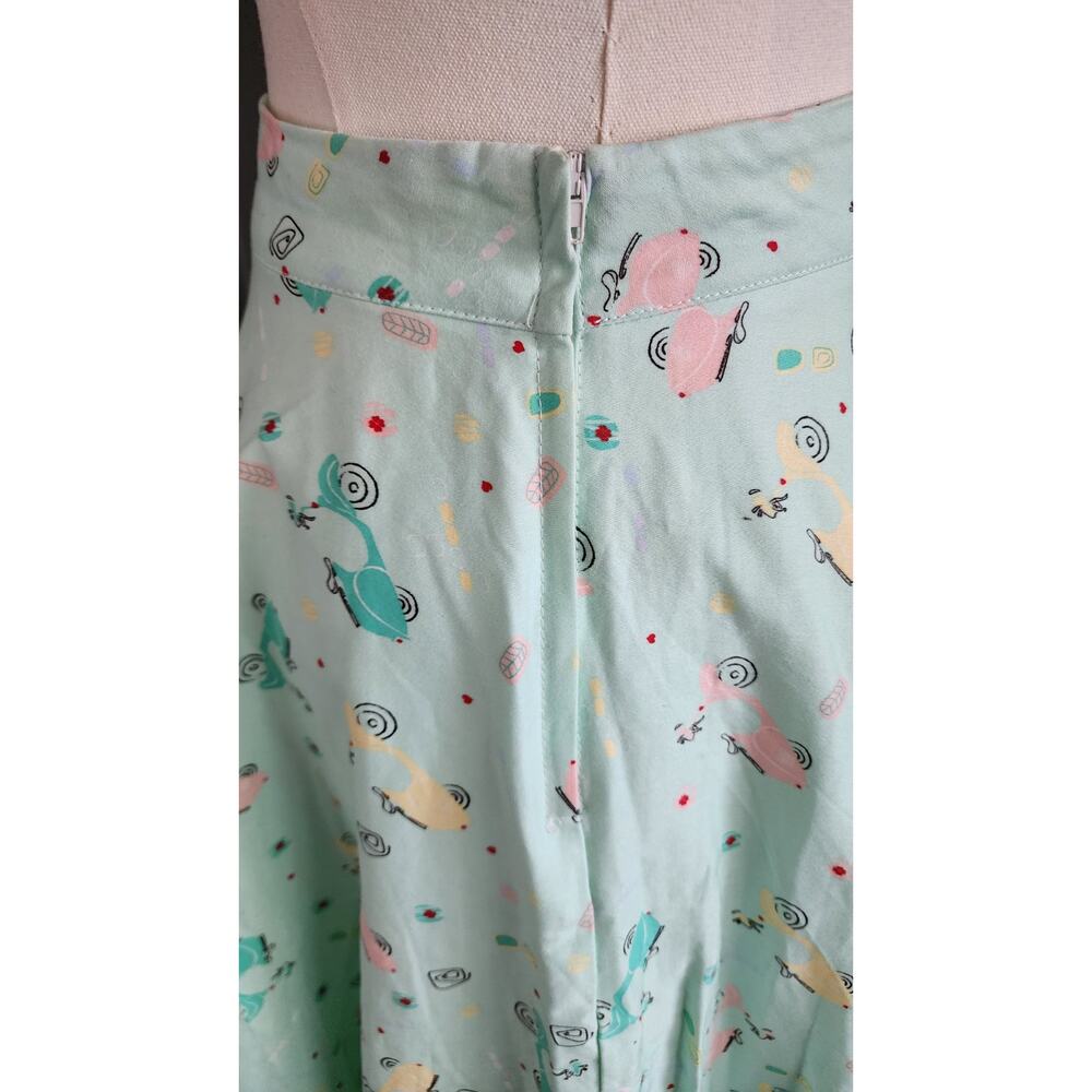 Voodoo Vixen Aqua Floral Midi Skirt - Picture 6 of 9